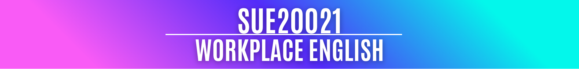 SUE20021 WORKPLACE ENGLISH