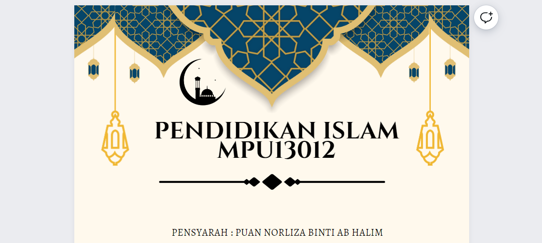 MPU13012 PENDIDIKAN ISLAM